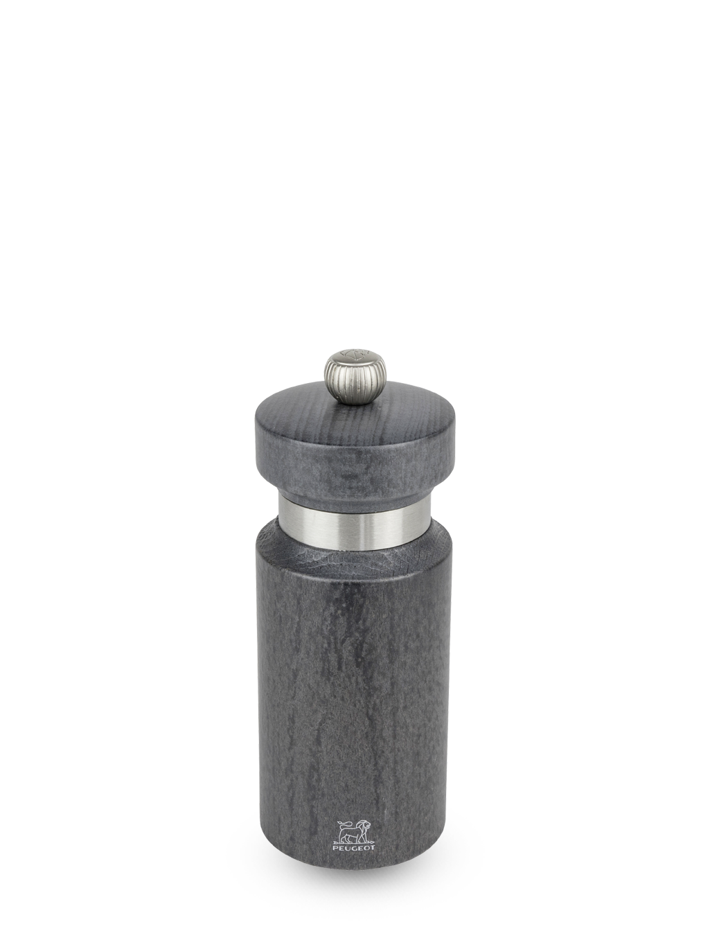 Royan Moulin à sel manuel en bois finition gris métallisé et inox 14 cm Peugeot - Mathon - 1