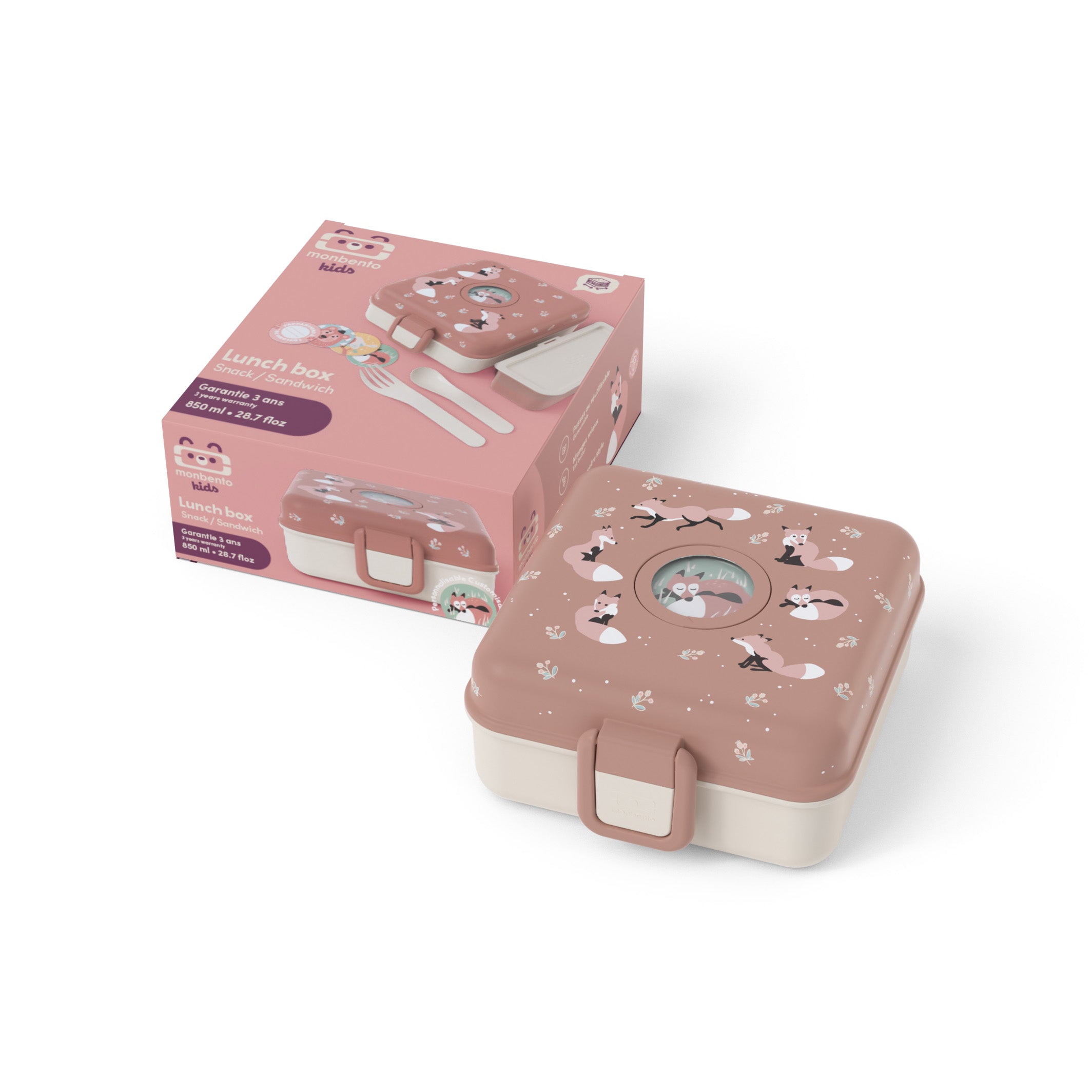Boîte à sandwich enfant Snacky 850ml cannelle Fox Monbento - Mathon - 5