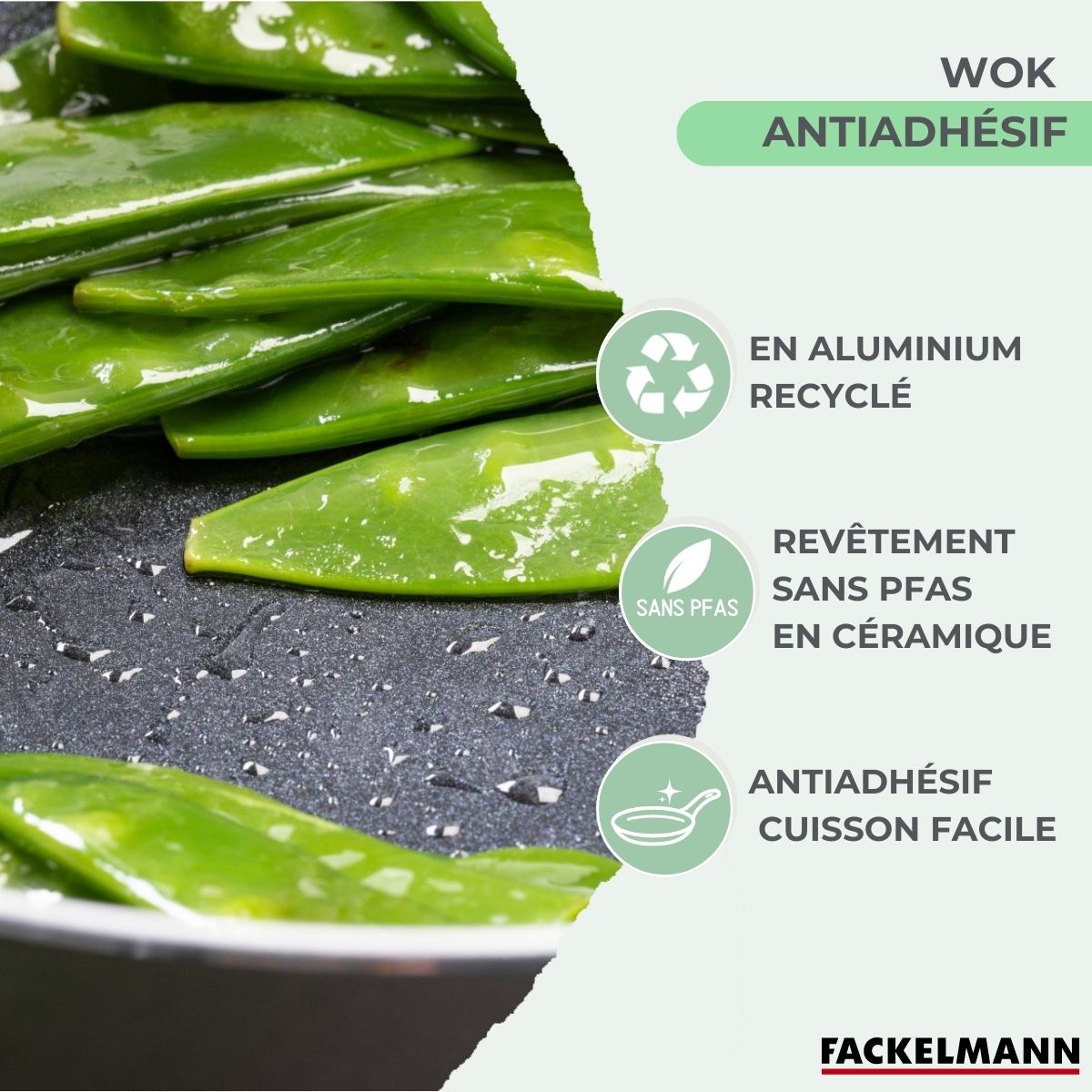 Wok 20 cm aluminium revêtement céramique antiadhésif sans PFAS  Brandao Fackelmann - Mathon - 4