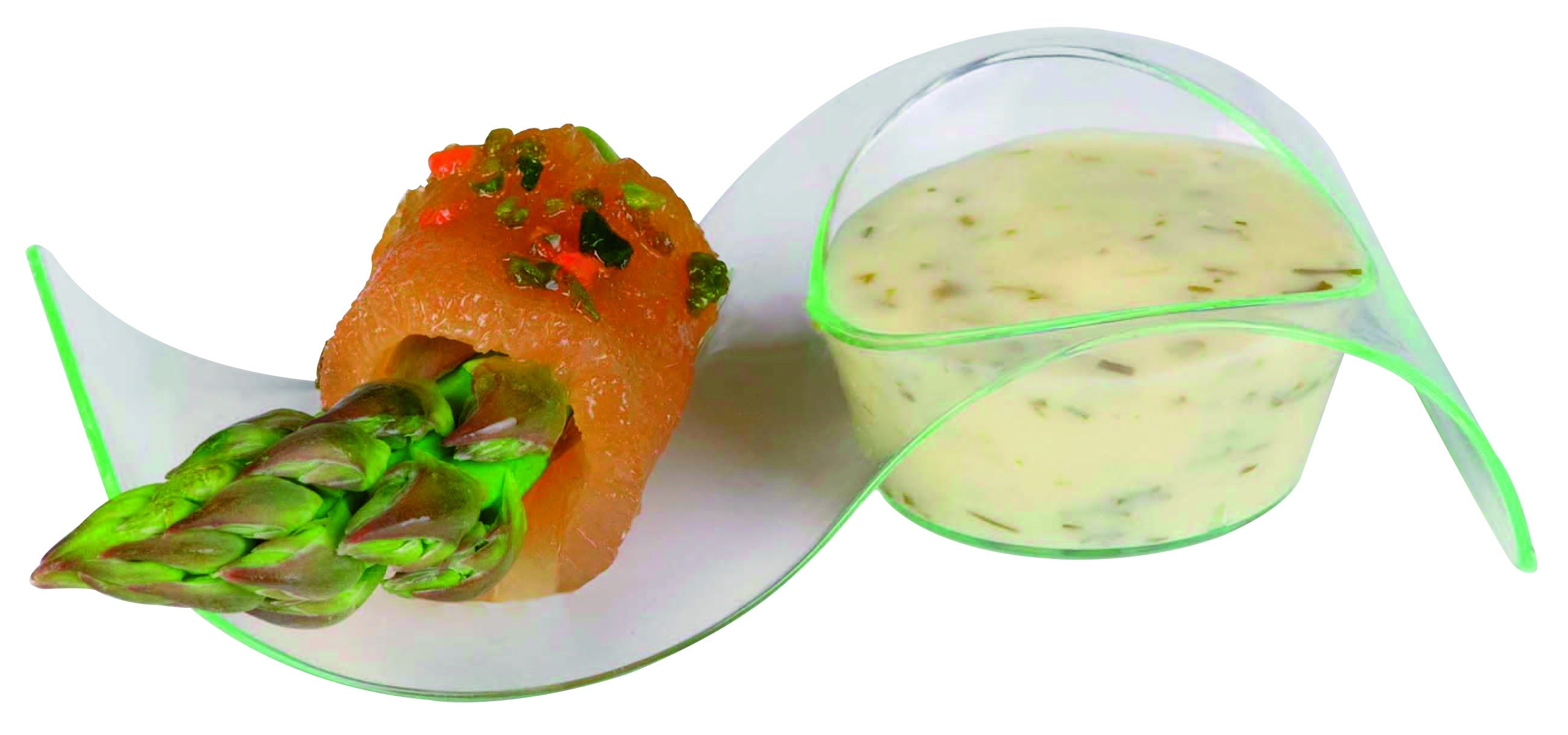 50Pcs - Mise en bouche  pot vague plastique PS vert transparente ?Gizmo?  100x40x24mm FirstPack - Mathon - 2