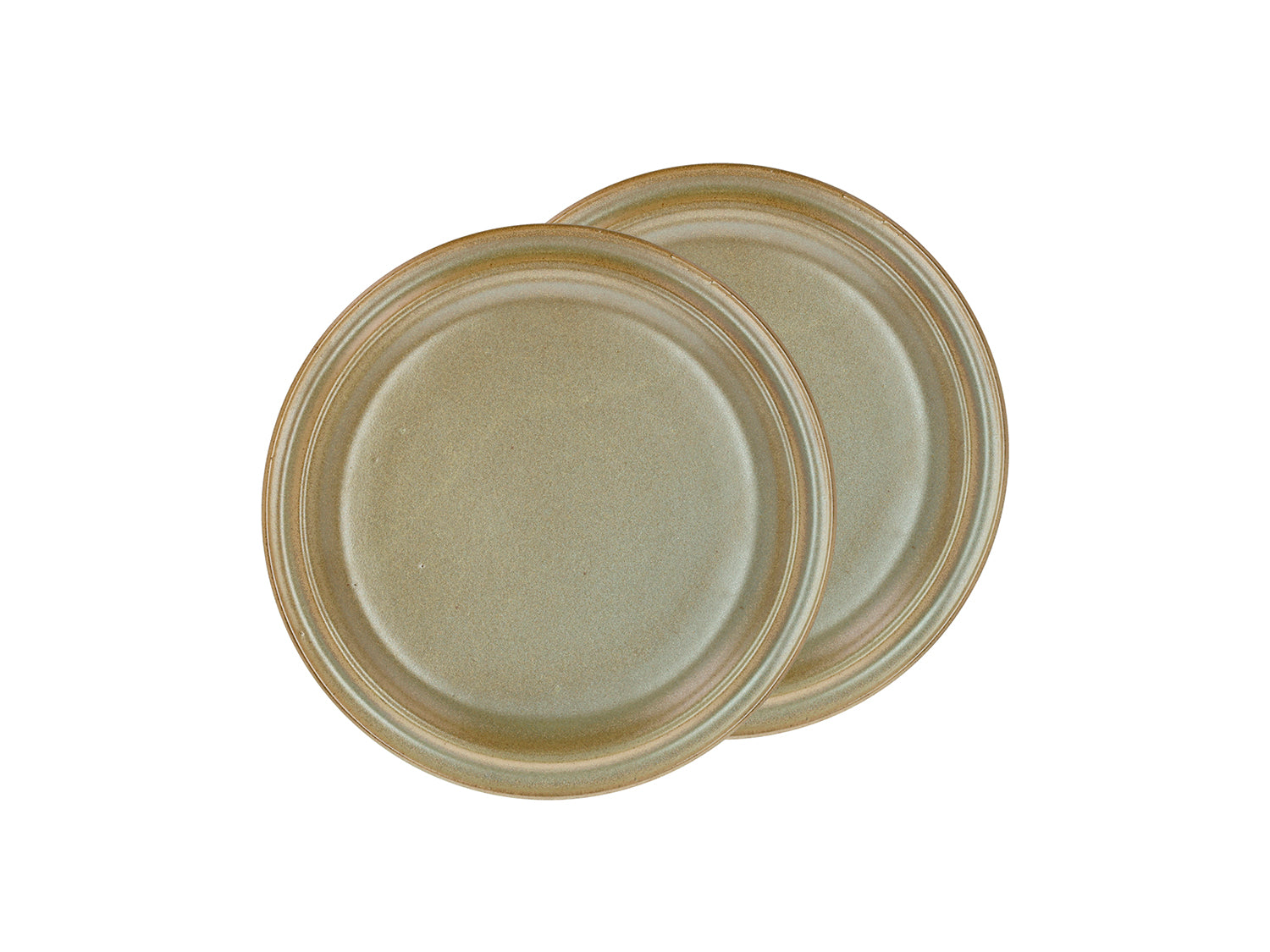 Set de 2 assiettes plate EVIG en porcelaine Brun Villa Collection - Mathon - 1