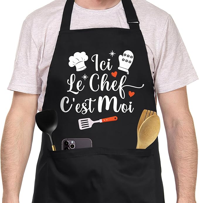 Tablier de cuisine "Ici le chef c