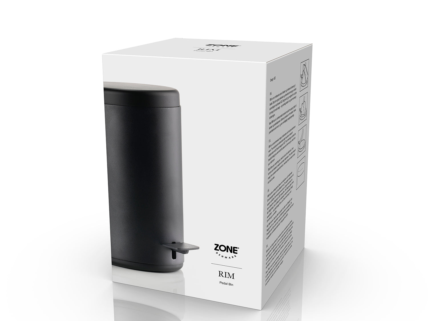 Poubelle à pédale RIM en aluminium et abs Noir Zone Denmark - Mathon - 3