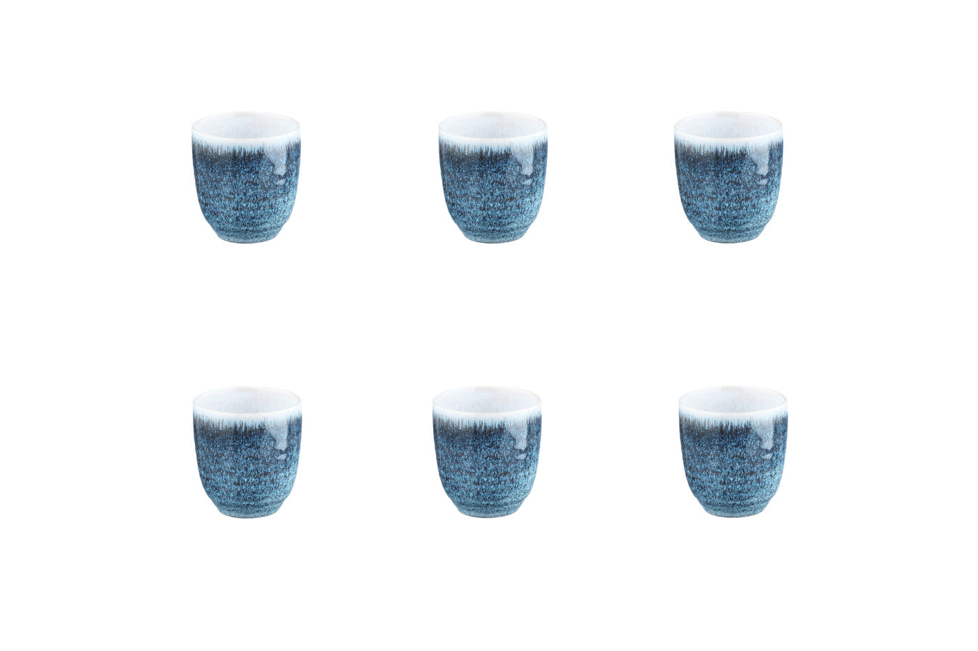 Lot de 6 tasses en grès bleu D7 Björn - Mathon - 1
