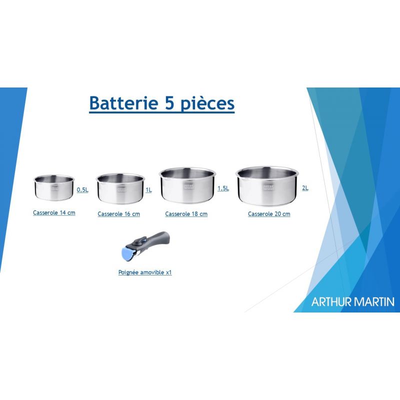 Batterie De Cuisine Inox 5 Pcs Arthur Martin 5589 Arthur Martin - Mathon - 4