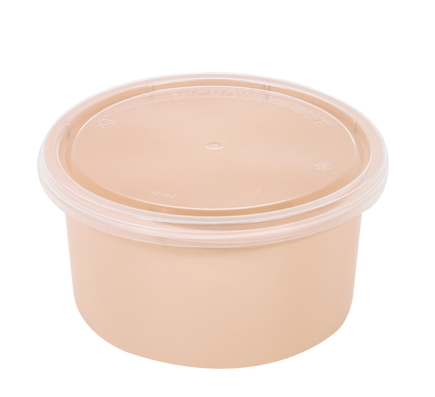 50Pcs - Bol Reemp beige en plastique PP avec couvercle transparent   H49mm 225ml FirstPack - Mathon