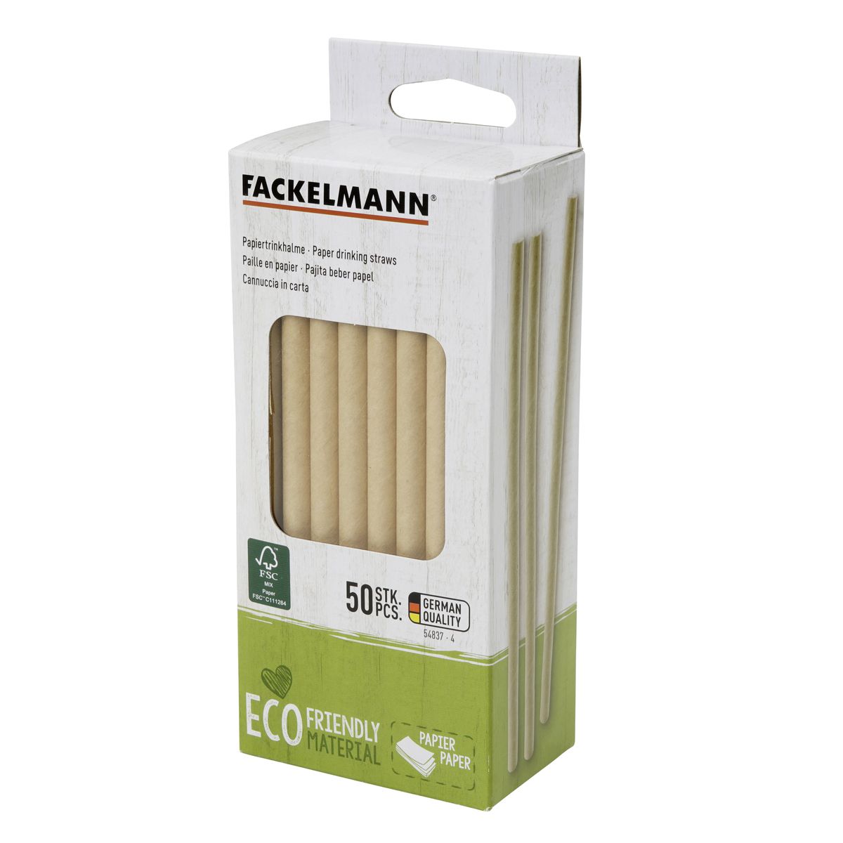 Boite de 50 pailles en papier rigide brun 15 cm  Nature Fackelmann - Mathon - 8