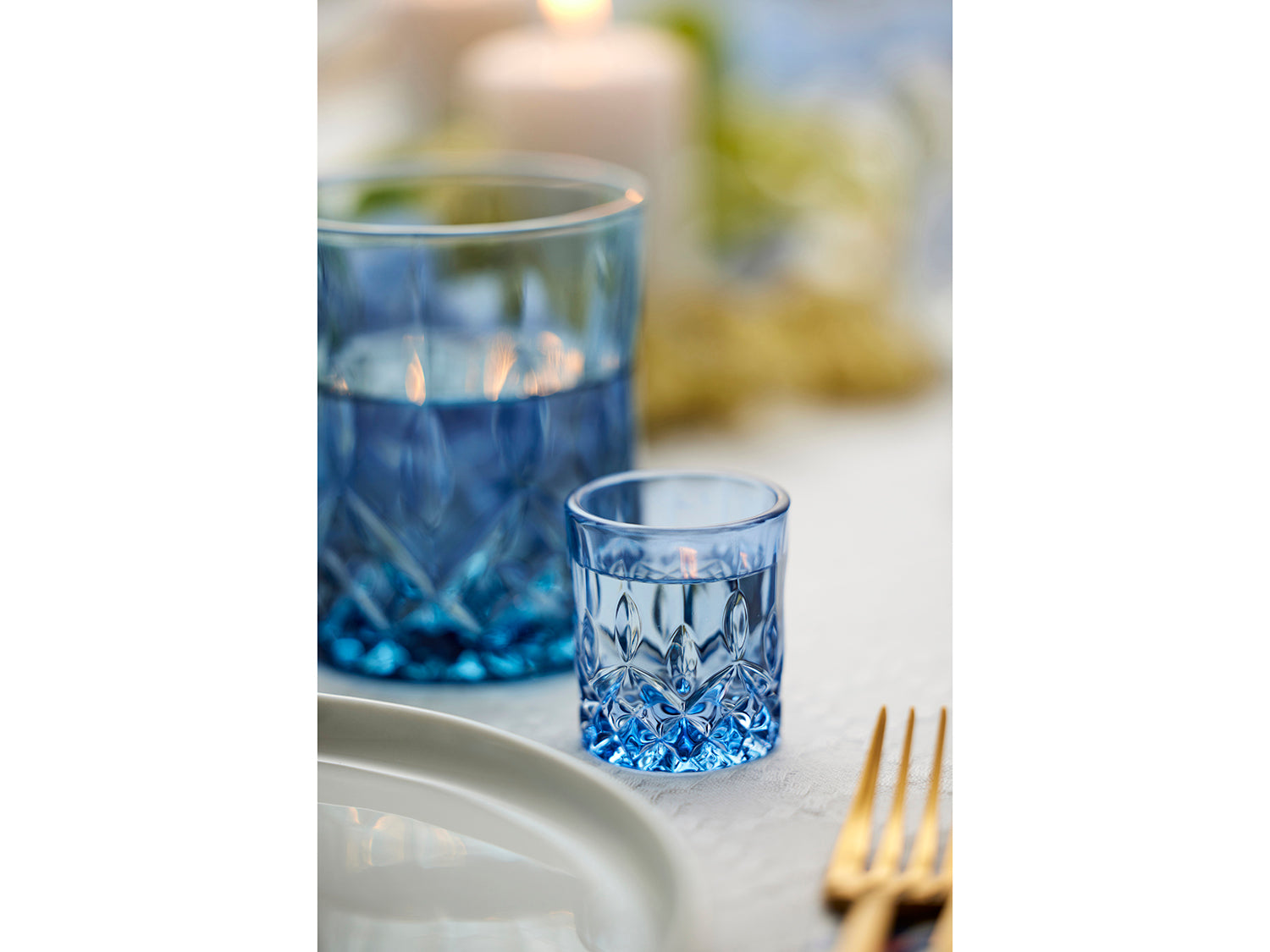 Set de 4 verres à shot SORRENTO  8cl Bleu Lyngby Glas - Mathon - 6
