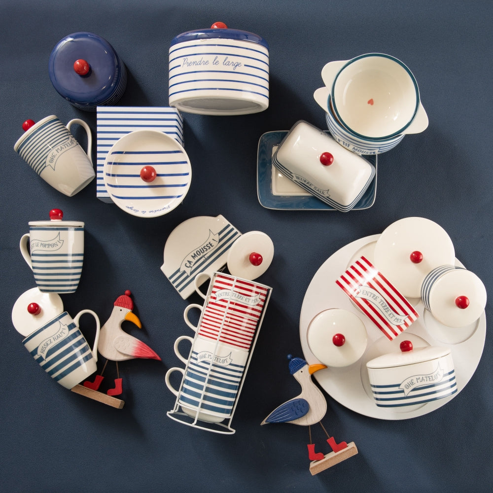 Plateau et ses 4 bols Marinière Amadeus - Mathon - 3