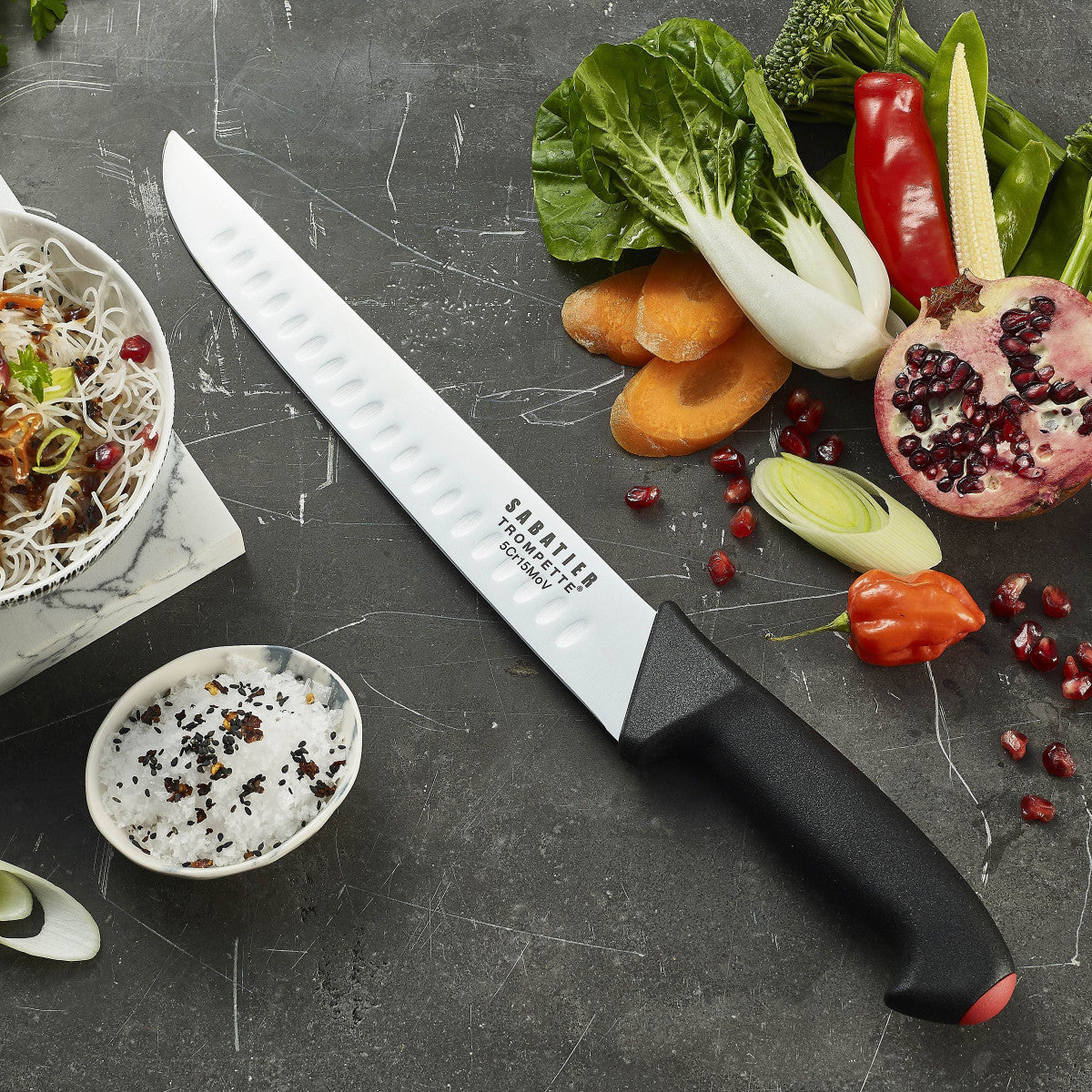 Pro Tech  - Couteau de boucher avec alvéole 25cm Sabatier Trompette - Mathon - 3