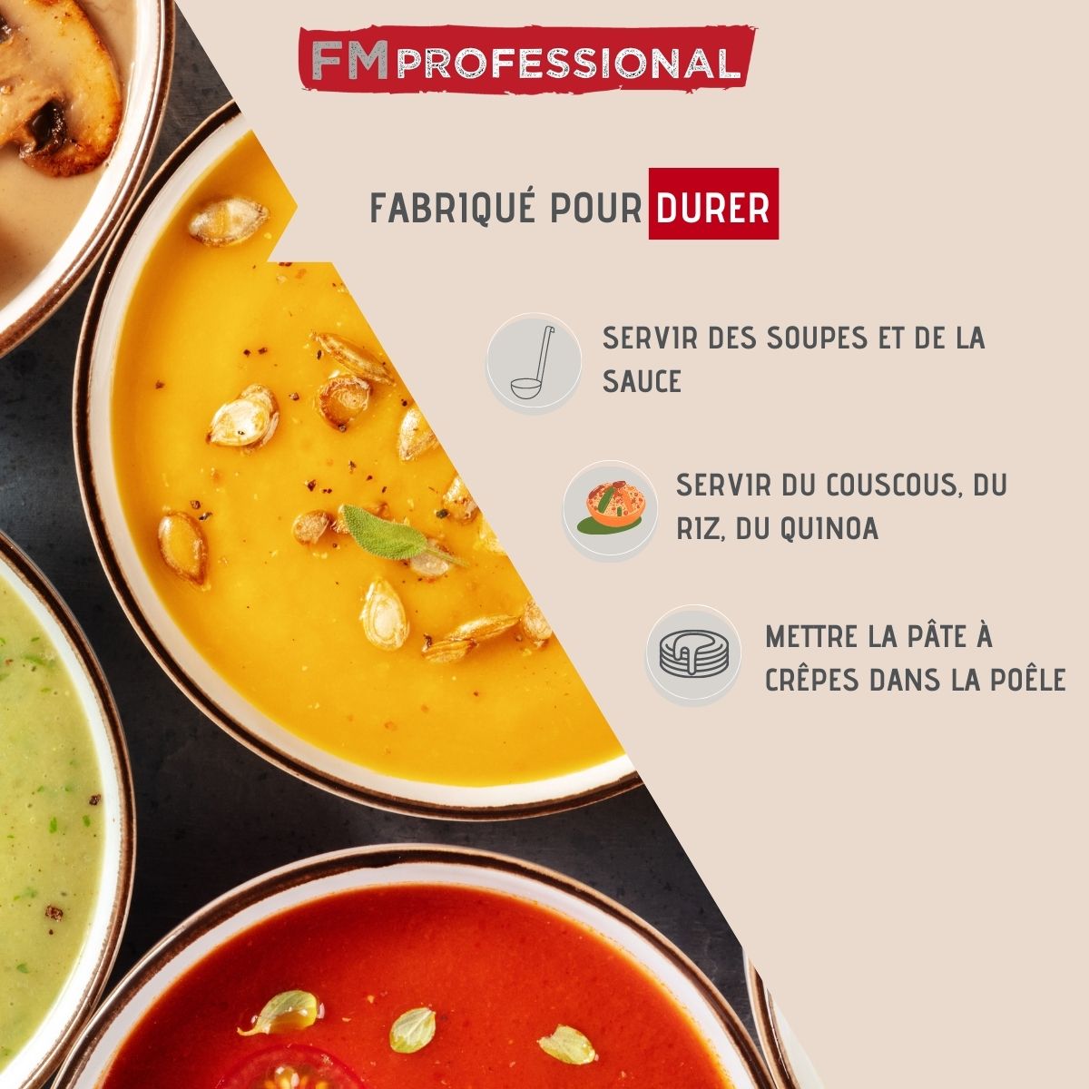 Louche de cuisine inox 31,2 cm  Divers FM Professional - Mathon - 2