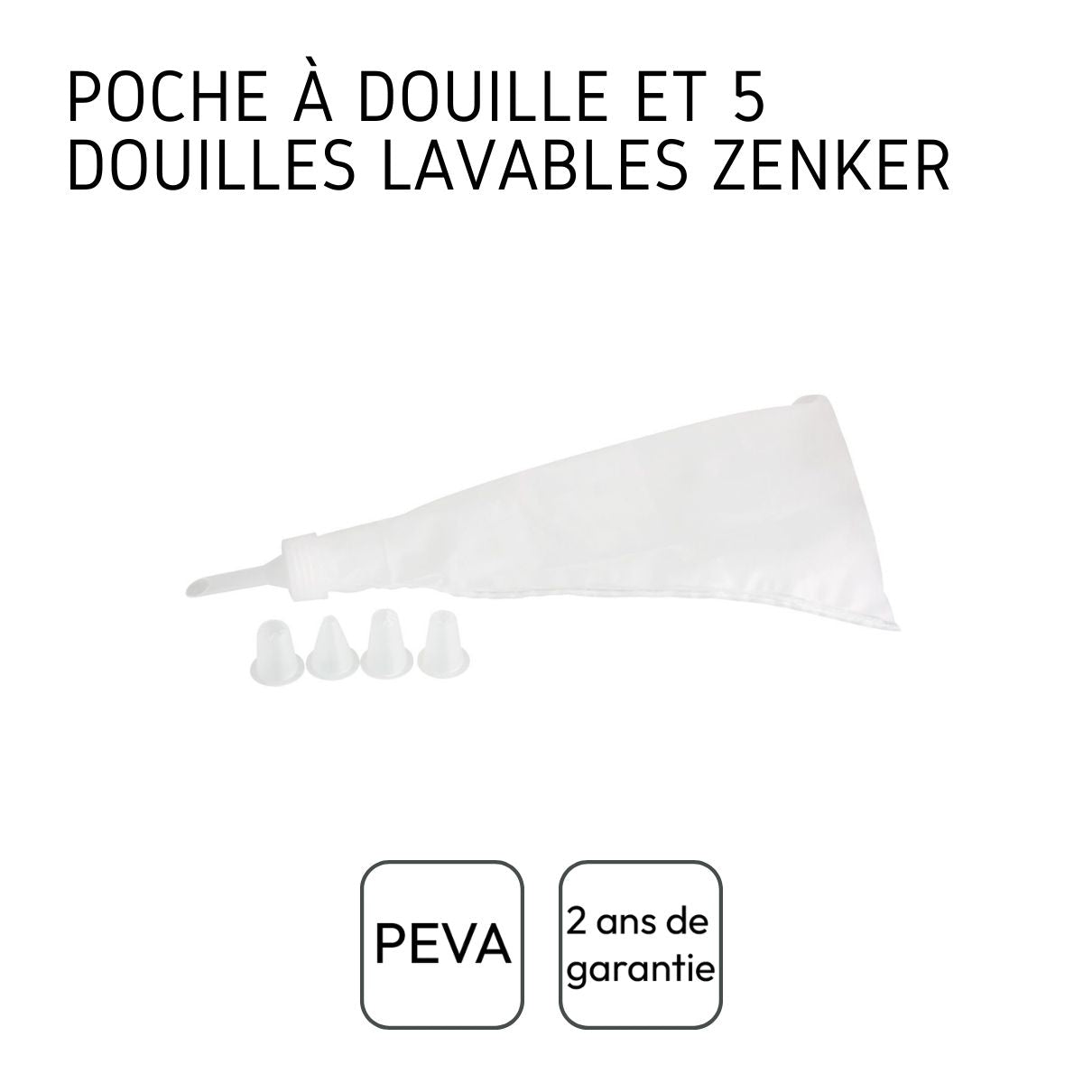 Ensemble de 2 Poches à douille et 10 embouts en plastique 28 cm Zenker Smart Pastry Zenker - Mathon - 4