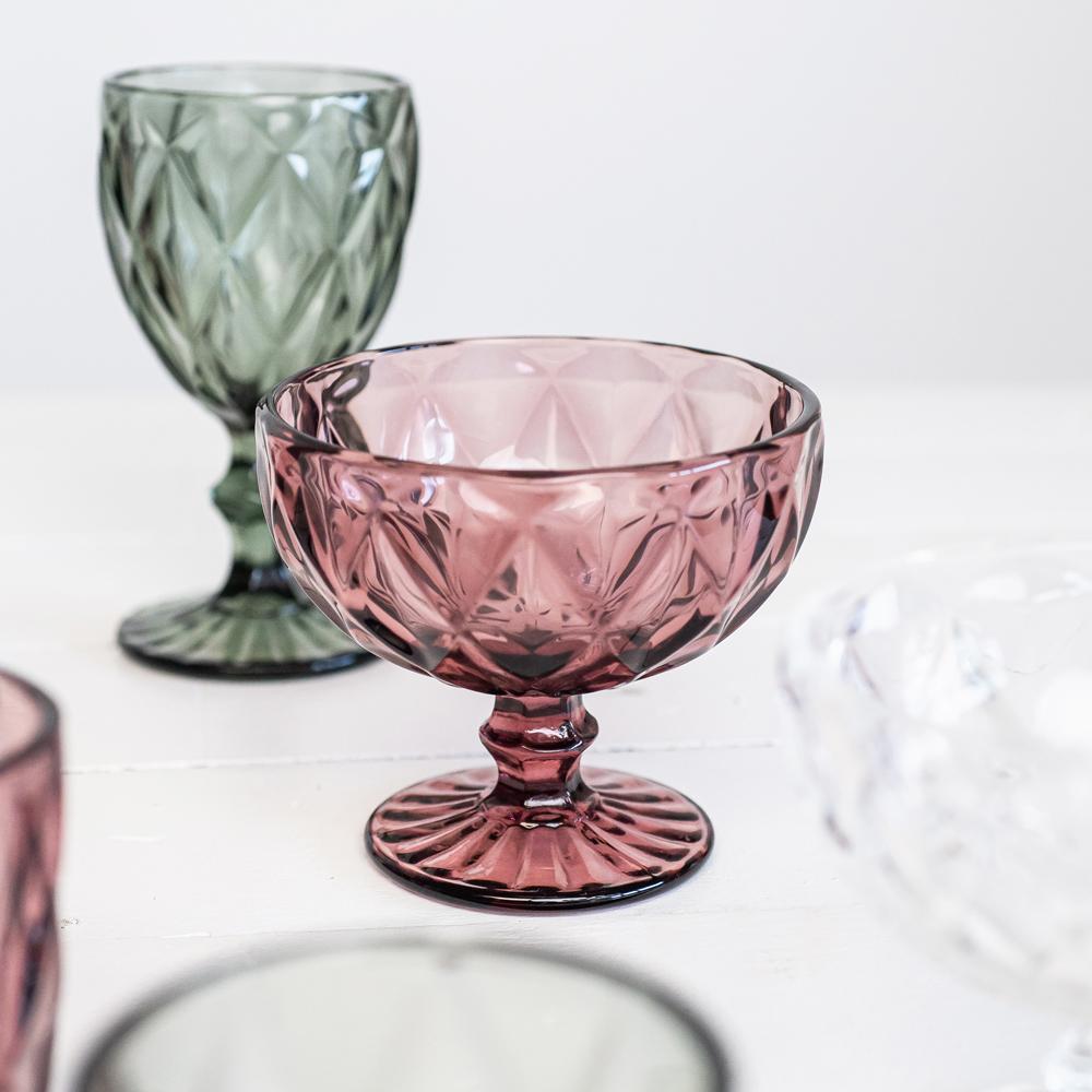 Boite de 6 coupes de glace 35 cl diamond rose Trend