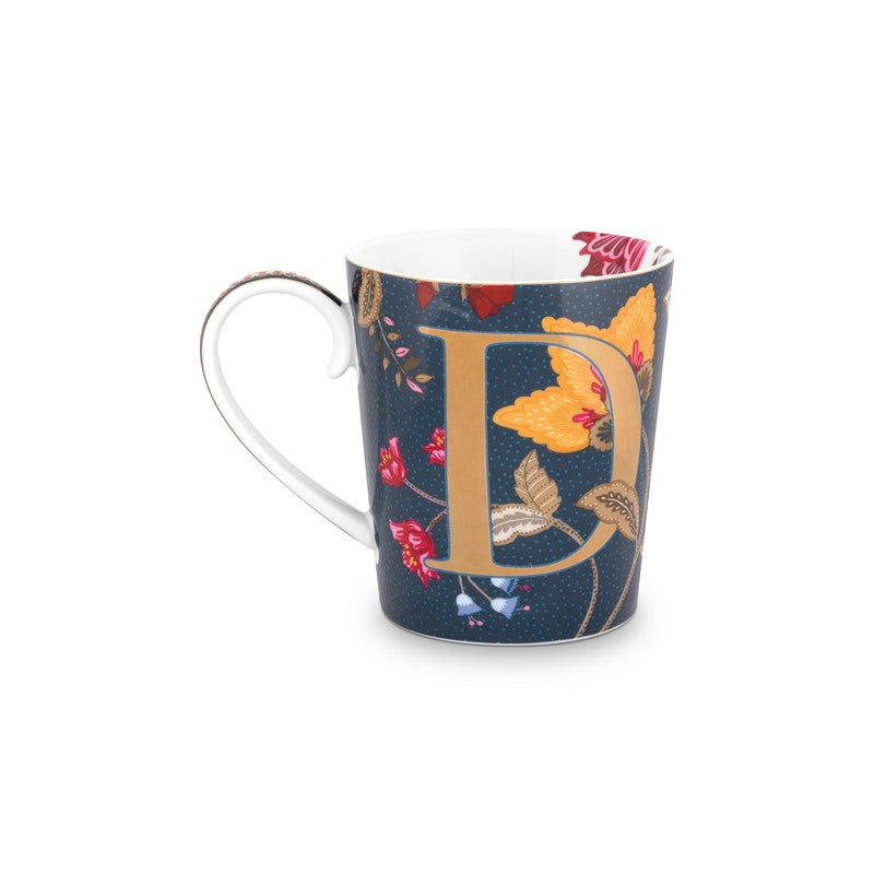 Mug Alphabet Floral Fantasy Bleu - D - 350ml Pip Studio - Mathon