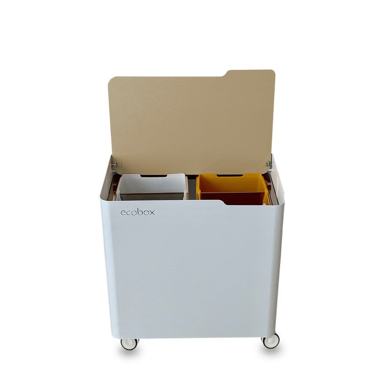 Poubelle pour tri sélectif modulable, fermeture douce, 40 litres, ecobox-top Don Hierro - Mathon - 3