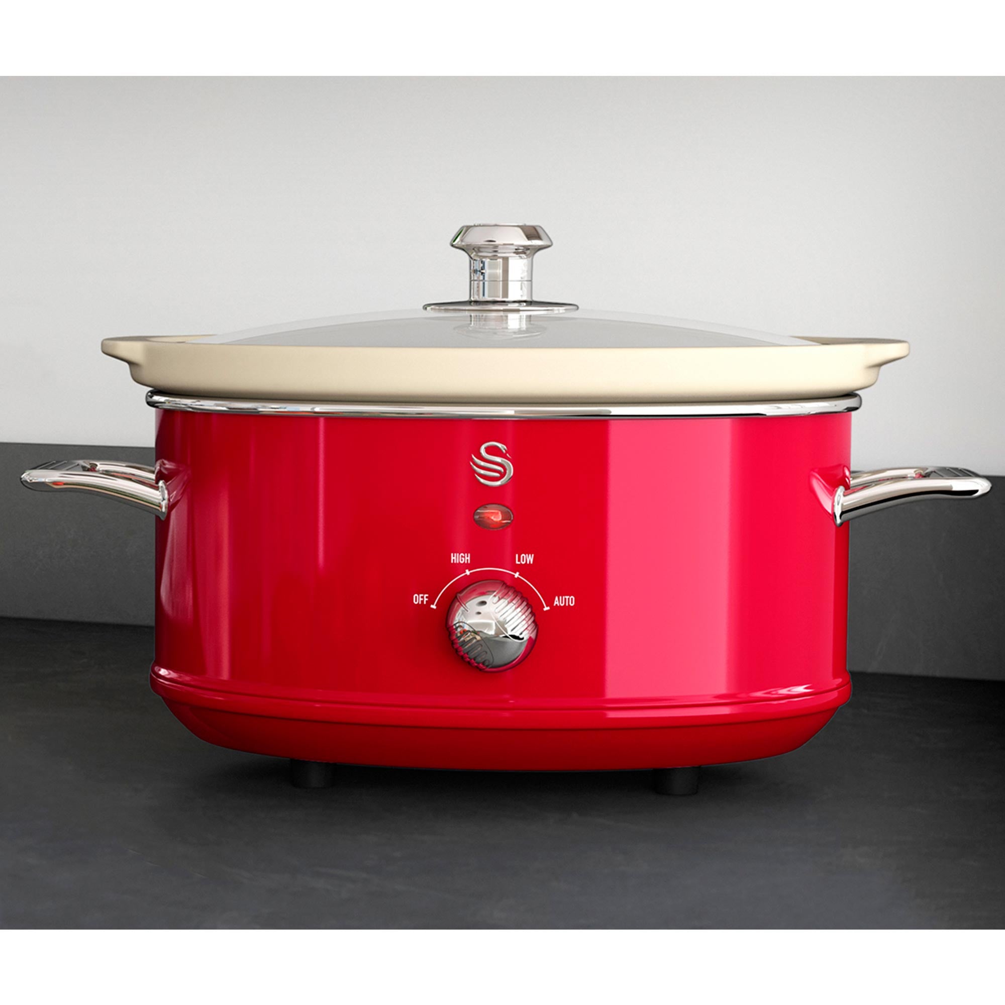 Retro Mijoteuse 3,5L Poêle Amovible en Céramique Antiadhésive, Vintage 200 Rouge SF17021RNEU - Mathon - 8