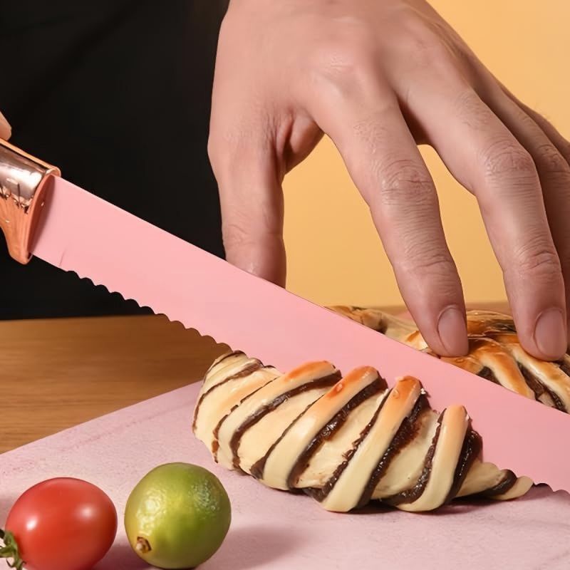 Ensemble de couteaux 5 pièces avec ciseaux et support Rose Royalty Line RLNC07P Royalty Line - Mathon - 3