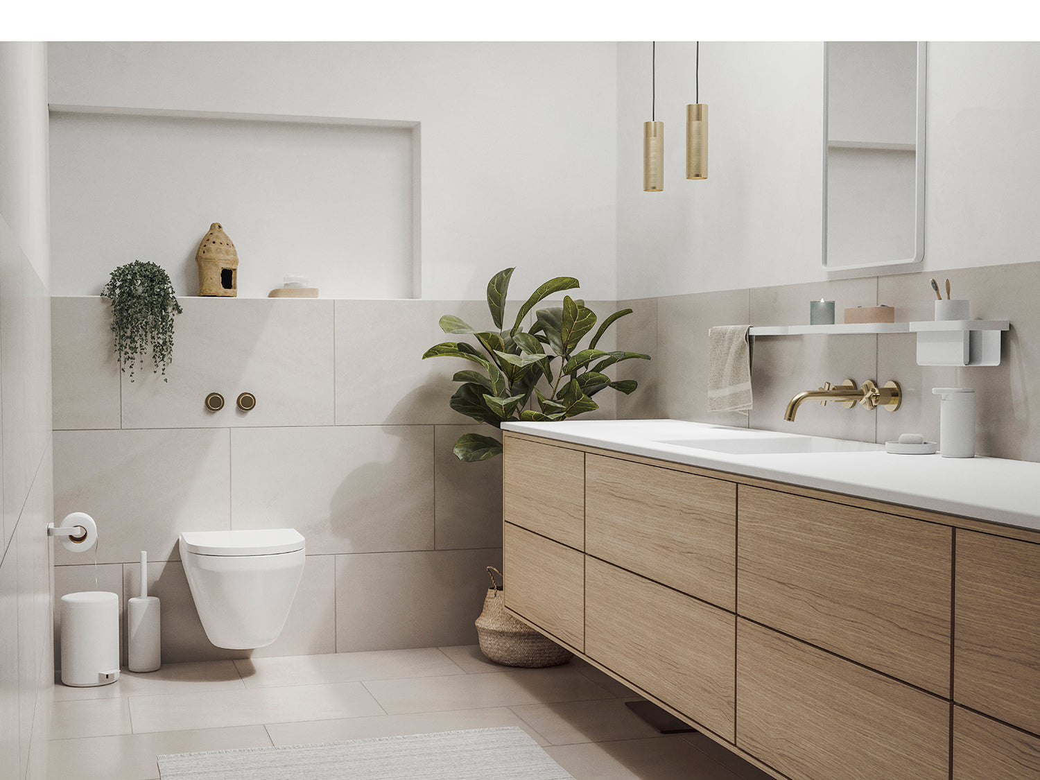 Porte-papier toilette RIM en aluminium Blanc Zone Denmark - Mathon - 7