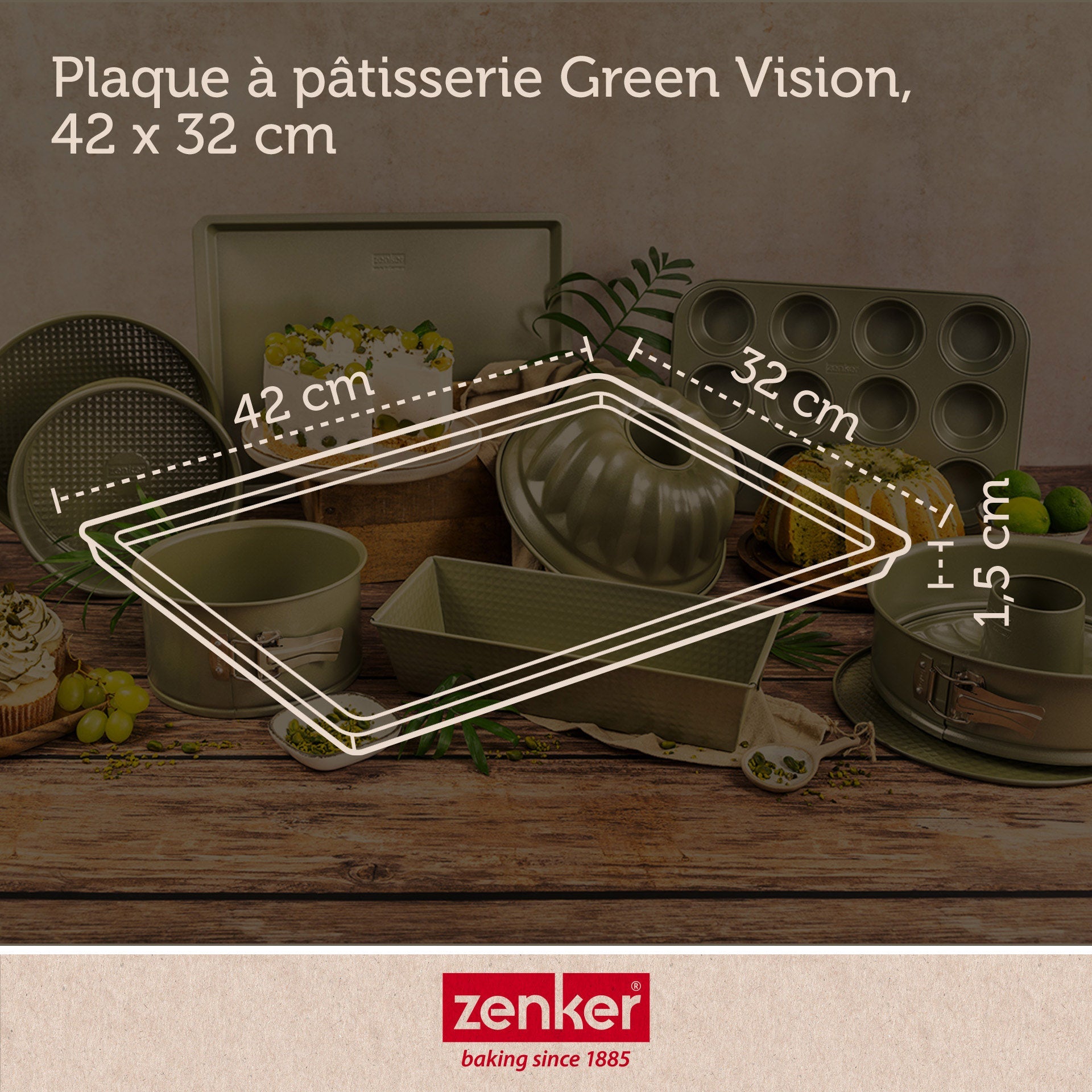 Plaque à pâtisserie 42 x 32 cm Zenker Green Vision Zenker - Mathon - 4