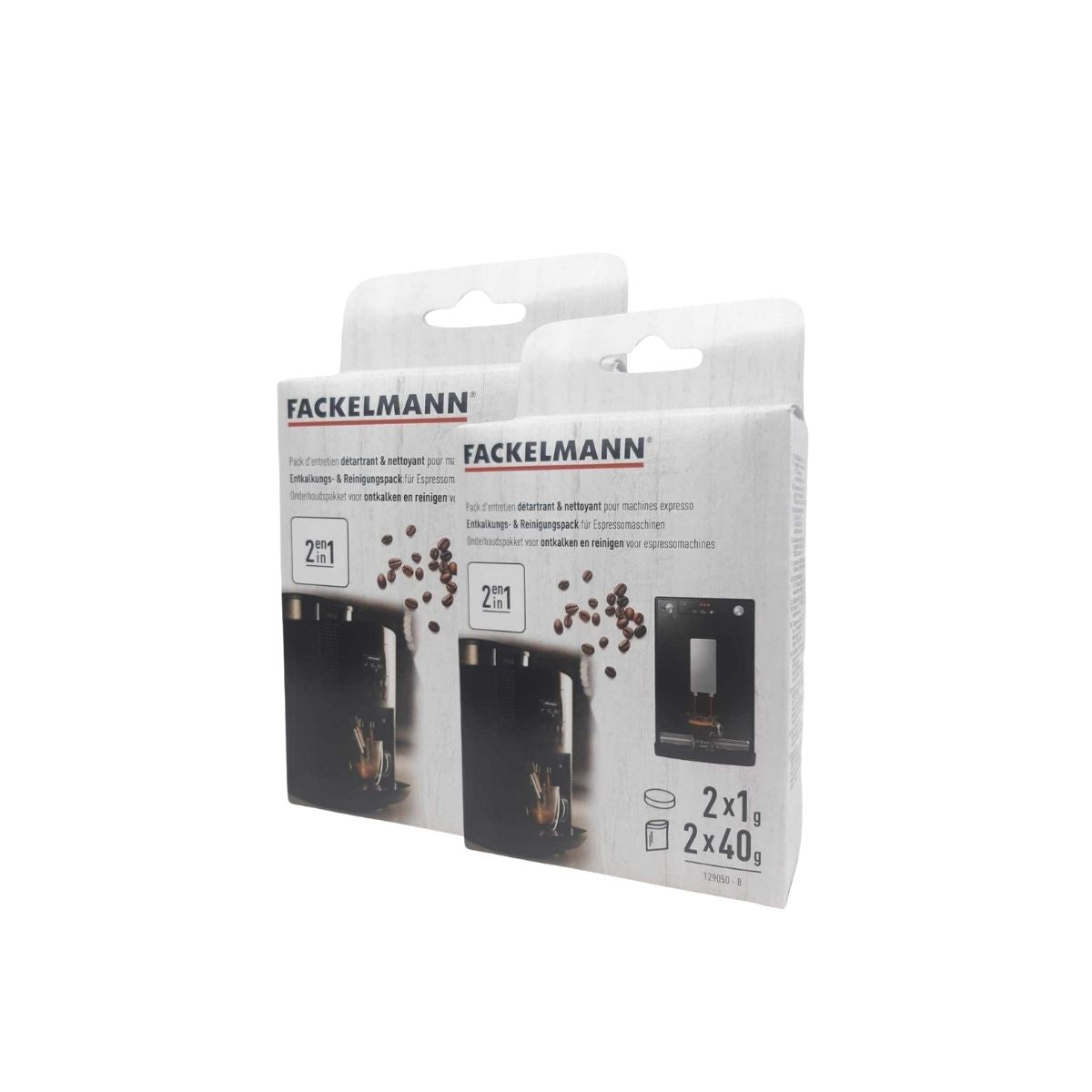 Ensemble de 2 Packs entretien détartrant et nettoyage pour machine à expresso  Petit Déjeuner Fackelmann - Mathon - 1