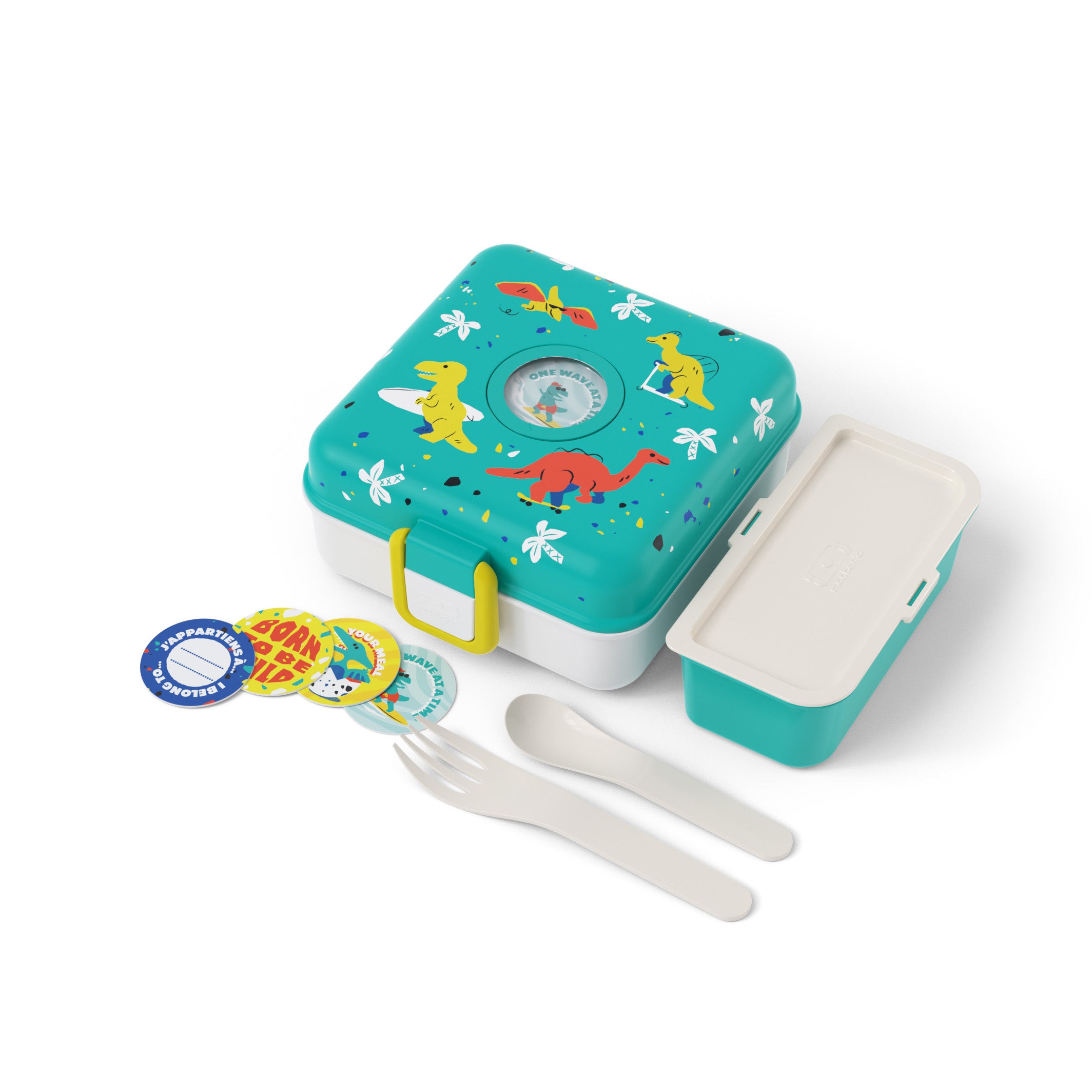Boîte à sandwich enfant Snacky 850ml bleu Dino Monbento - Mathon - 4