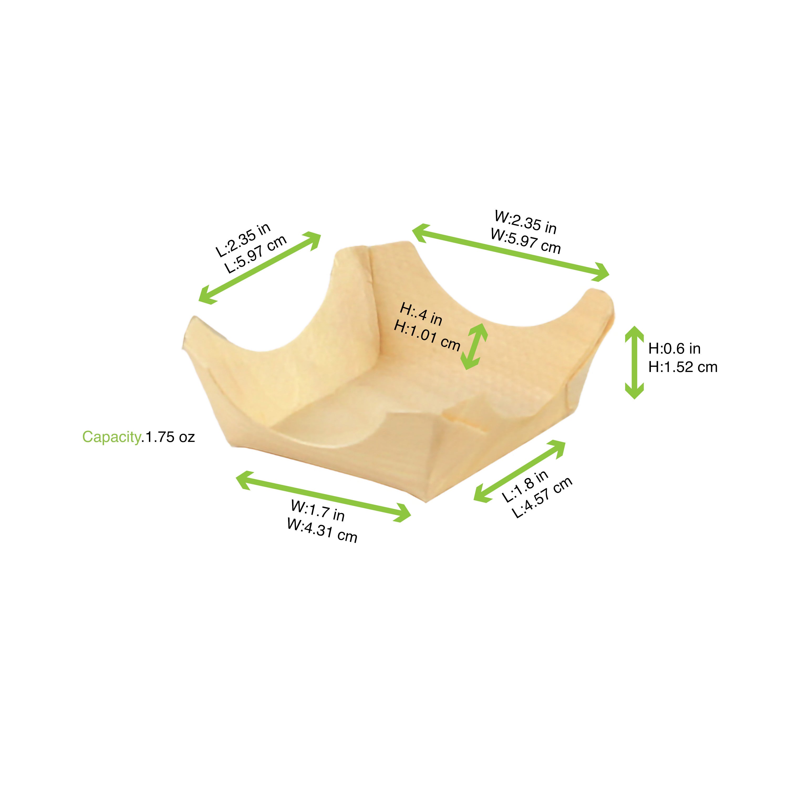 50Pcs - Mini assiette bois "Pin Up"  60x60x25mm FirstPack - Mathon - 2