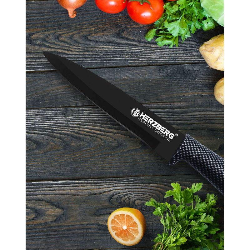 Set de couteaux avec support 8 pièces carbon Herzberg HGMSN8CAR Herzberg - Mathon - 5