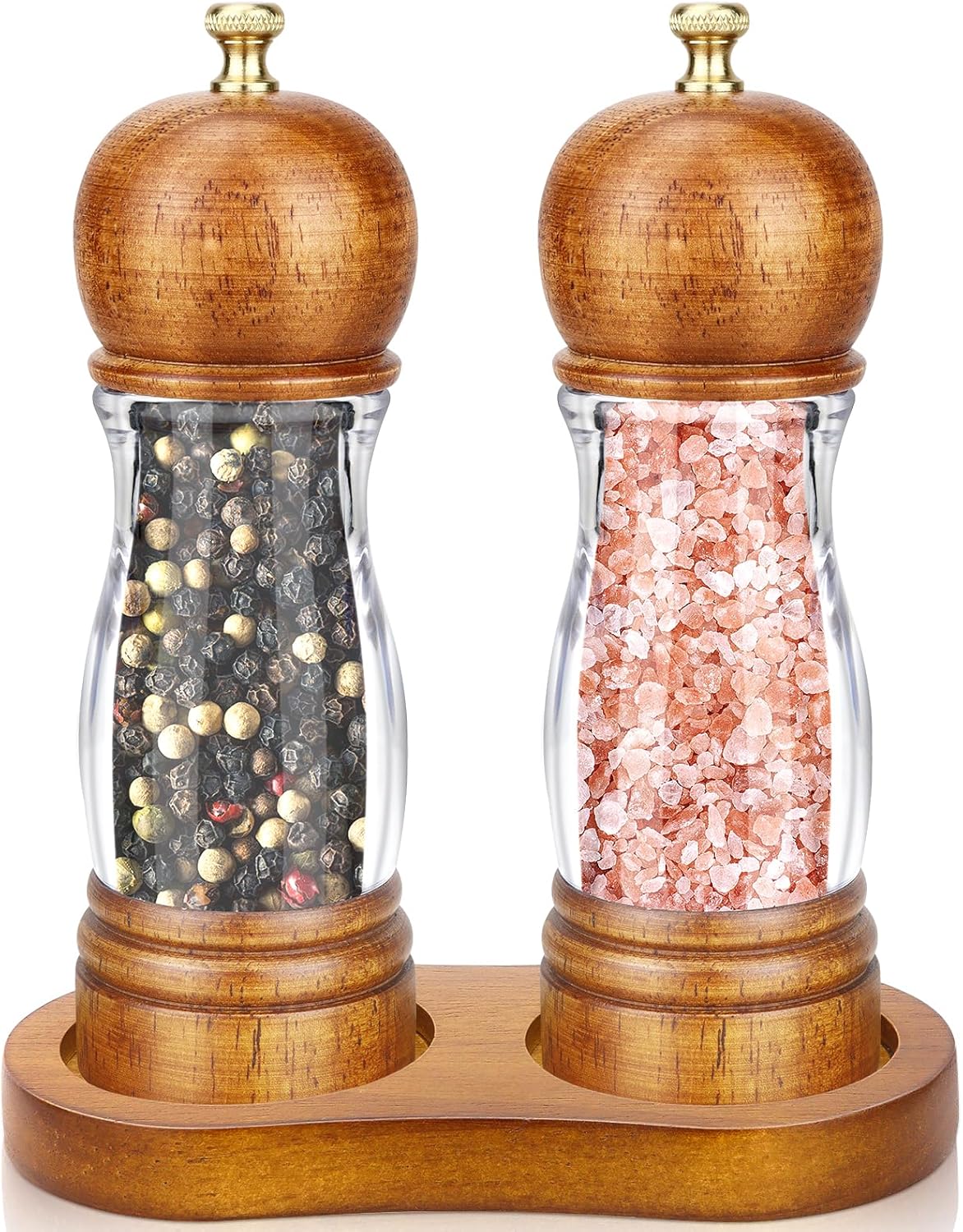 Lot de 2 Moulin a Poivre en Bois avec Base Vendos85 - Mathon