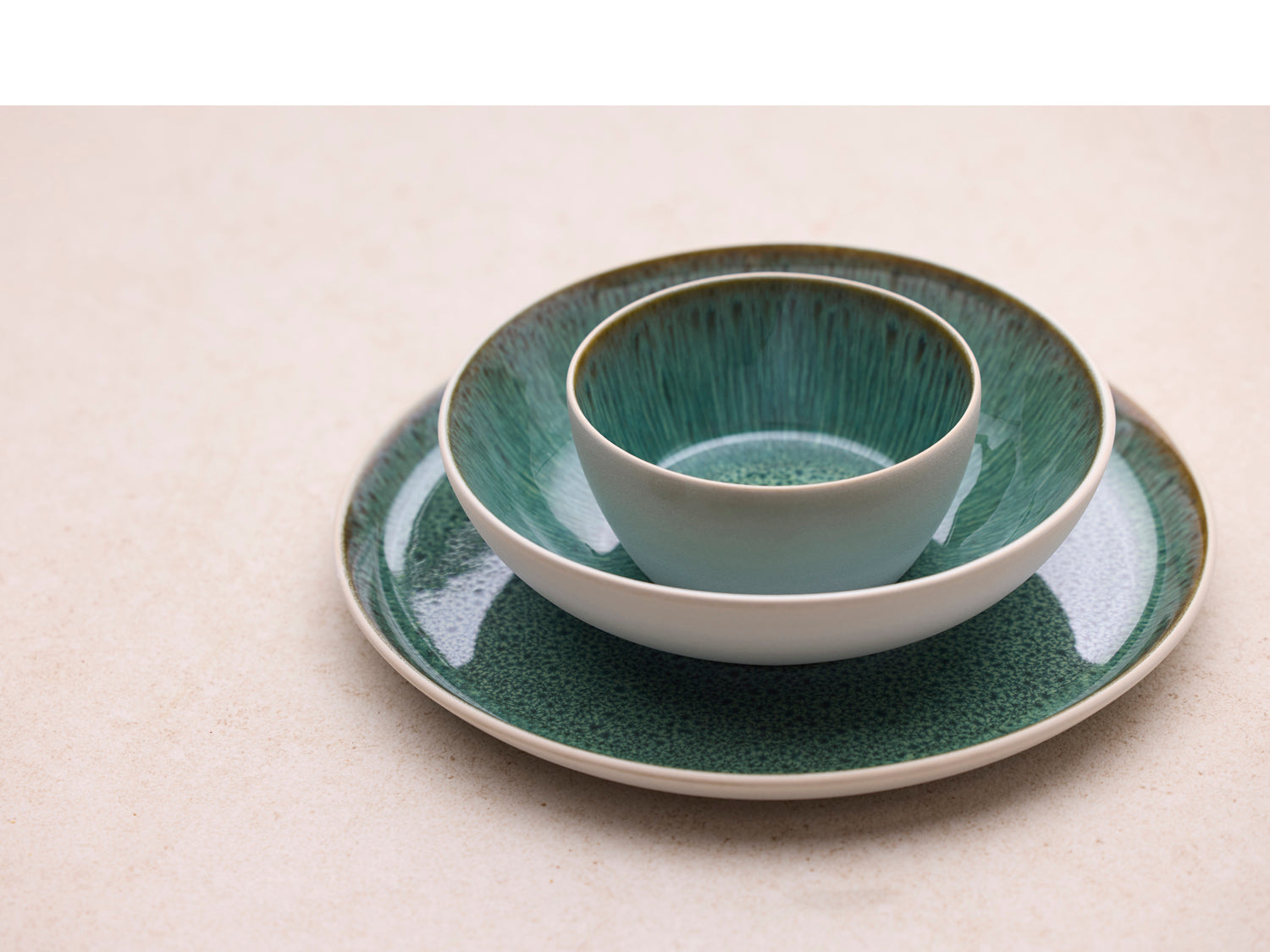 Bol Gastro en Grès Blanc/Vert Bitz - Mathon - 8