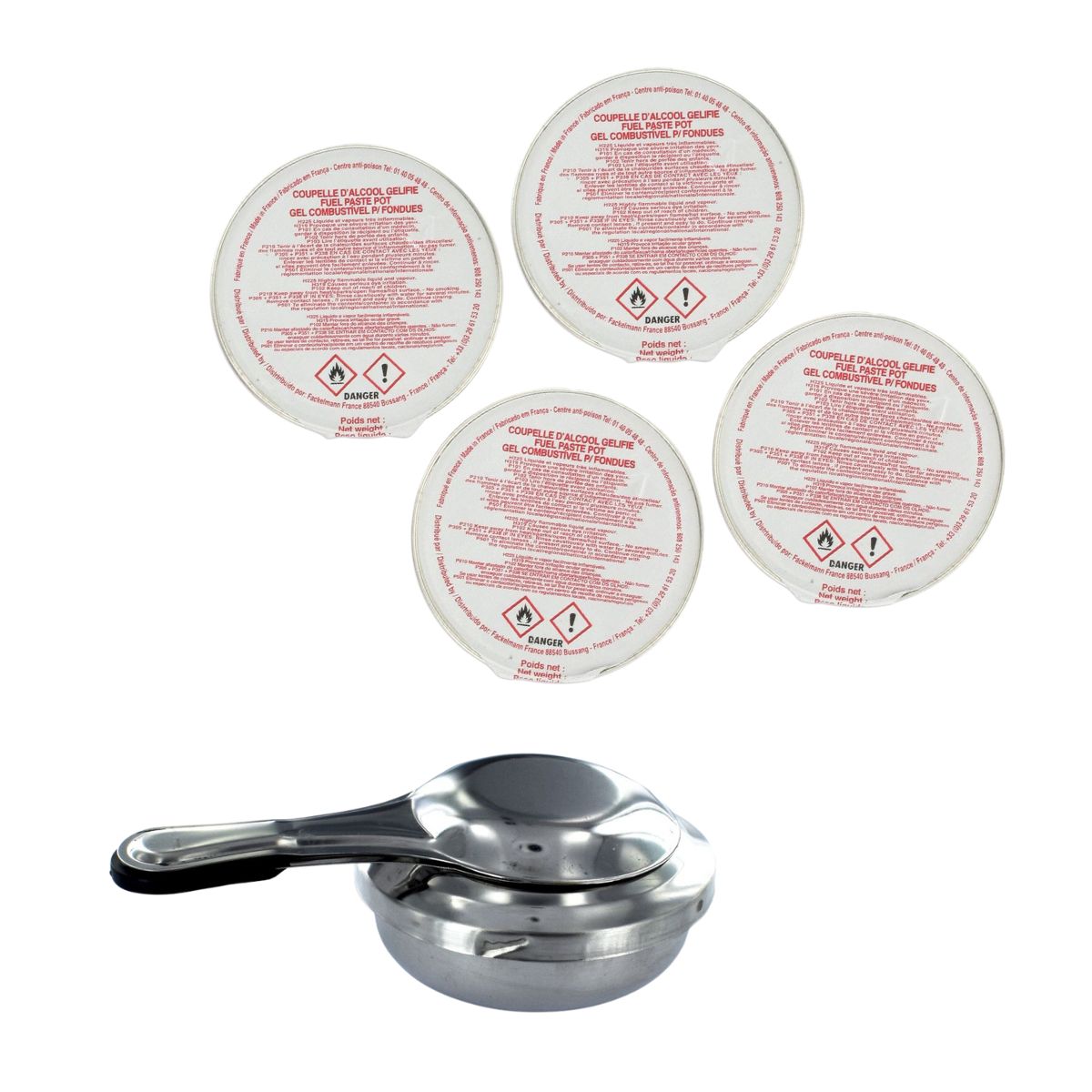 Brûleur à alcool et 4 coupelles d