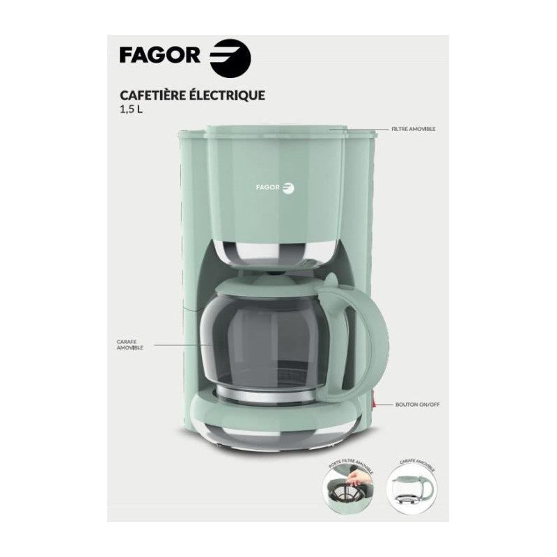 Cafetiere Filtre -   - Fg1560 - 1,5l - 12 Tasses - Maintien Au Chaud Fagor - Mathon - 5