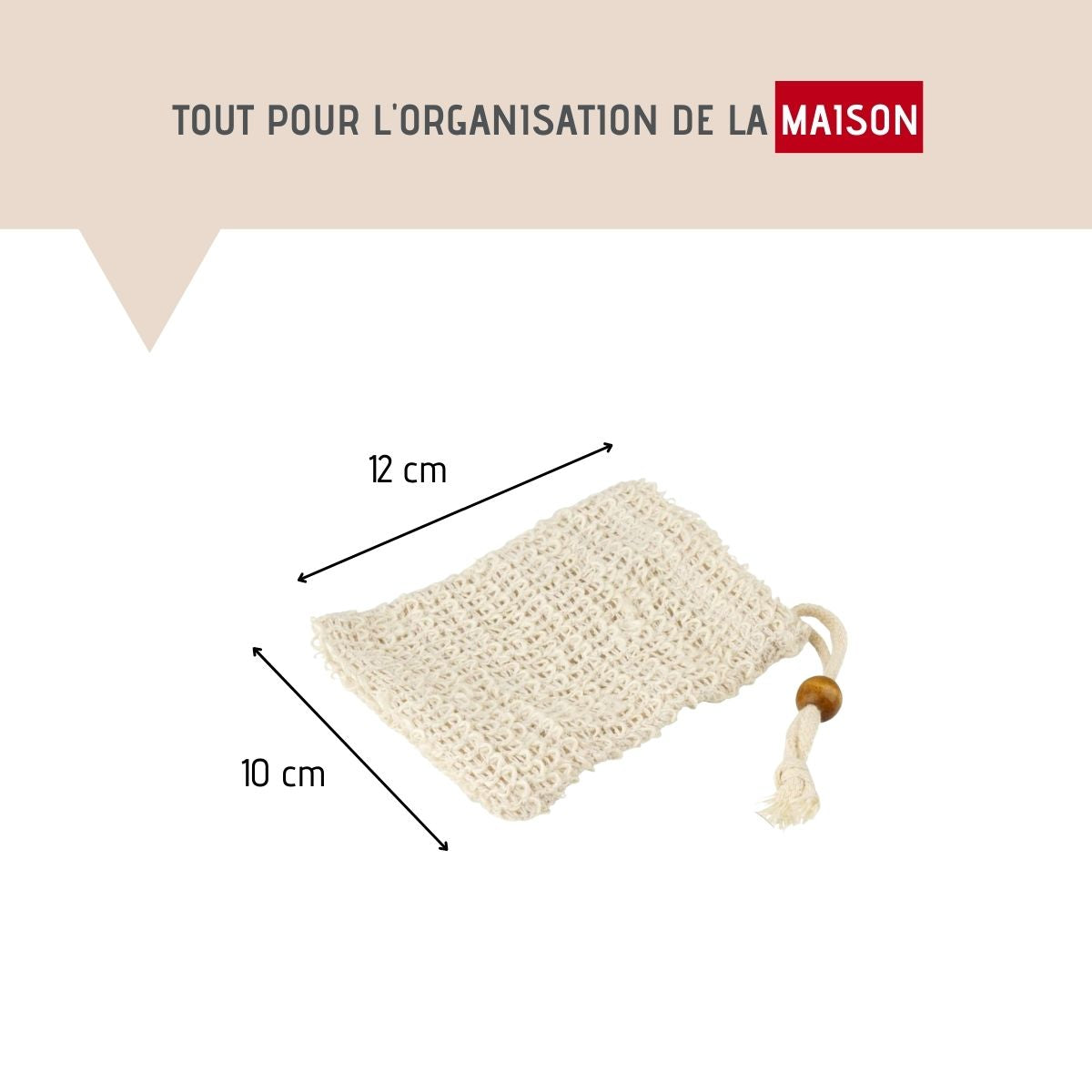 Ensemble de 4 sacs à savons solides en sisal  Tecno Fackelmann - Mathon - 3