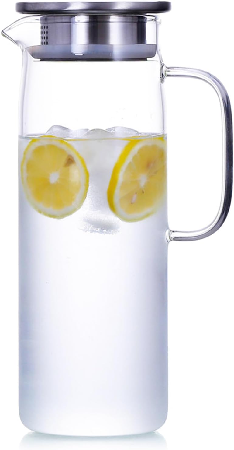 Carafe en Verre Élégante avec Couvercle Inox 2L Vendos85 - Mathon