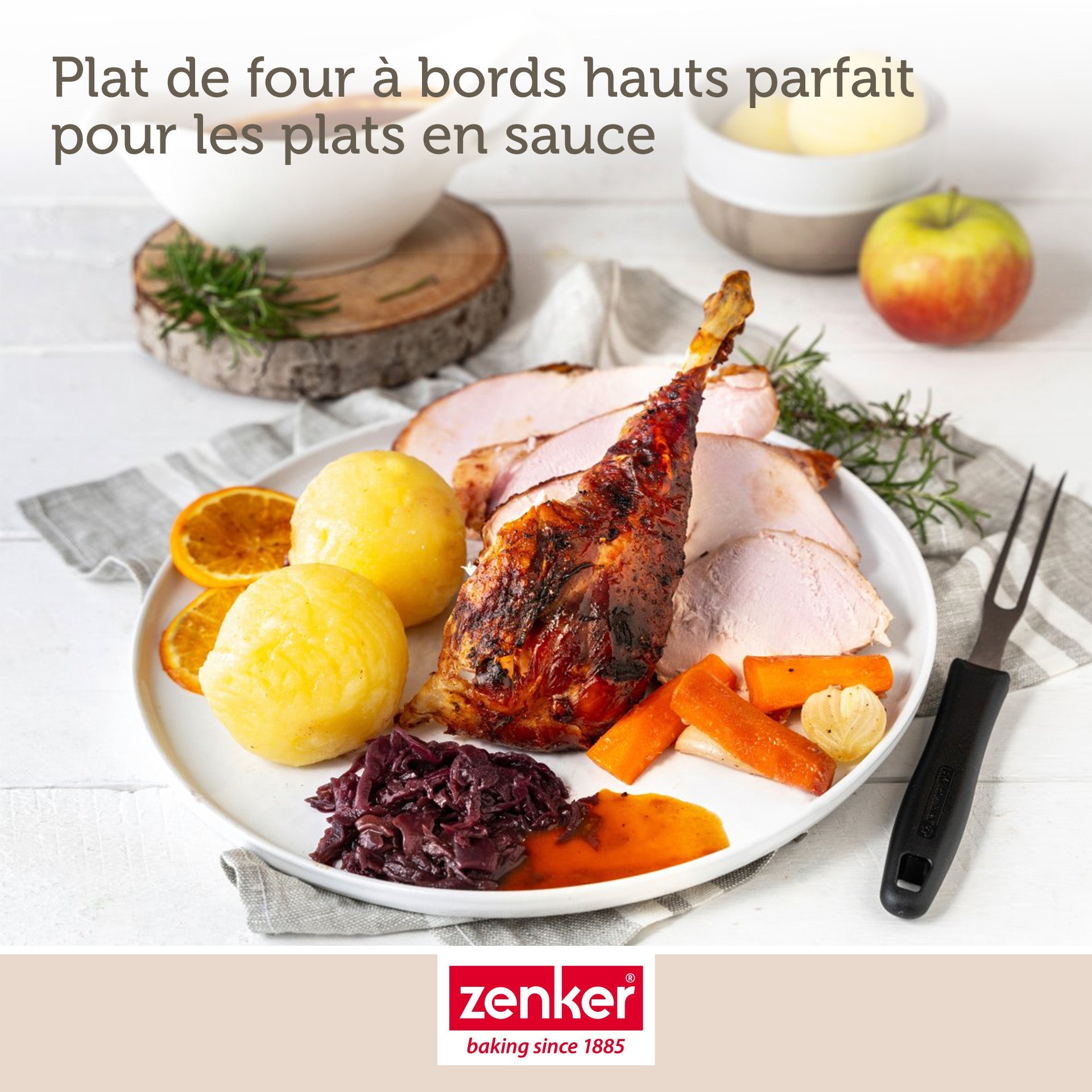 Ensemble de 2 Plats à four XXL rectangle en acier émaillé 40 x 34 cm Zenker Spécial cooking Zenker - Mathon - 6