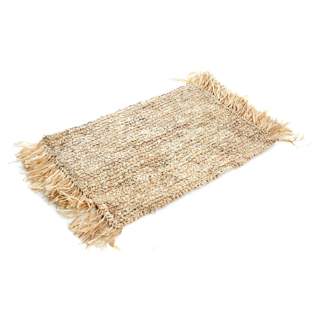 Le Set De Table Fringe Raffia - Rectangulaire - Naturel Bazar Bizar - Mathon - 1