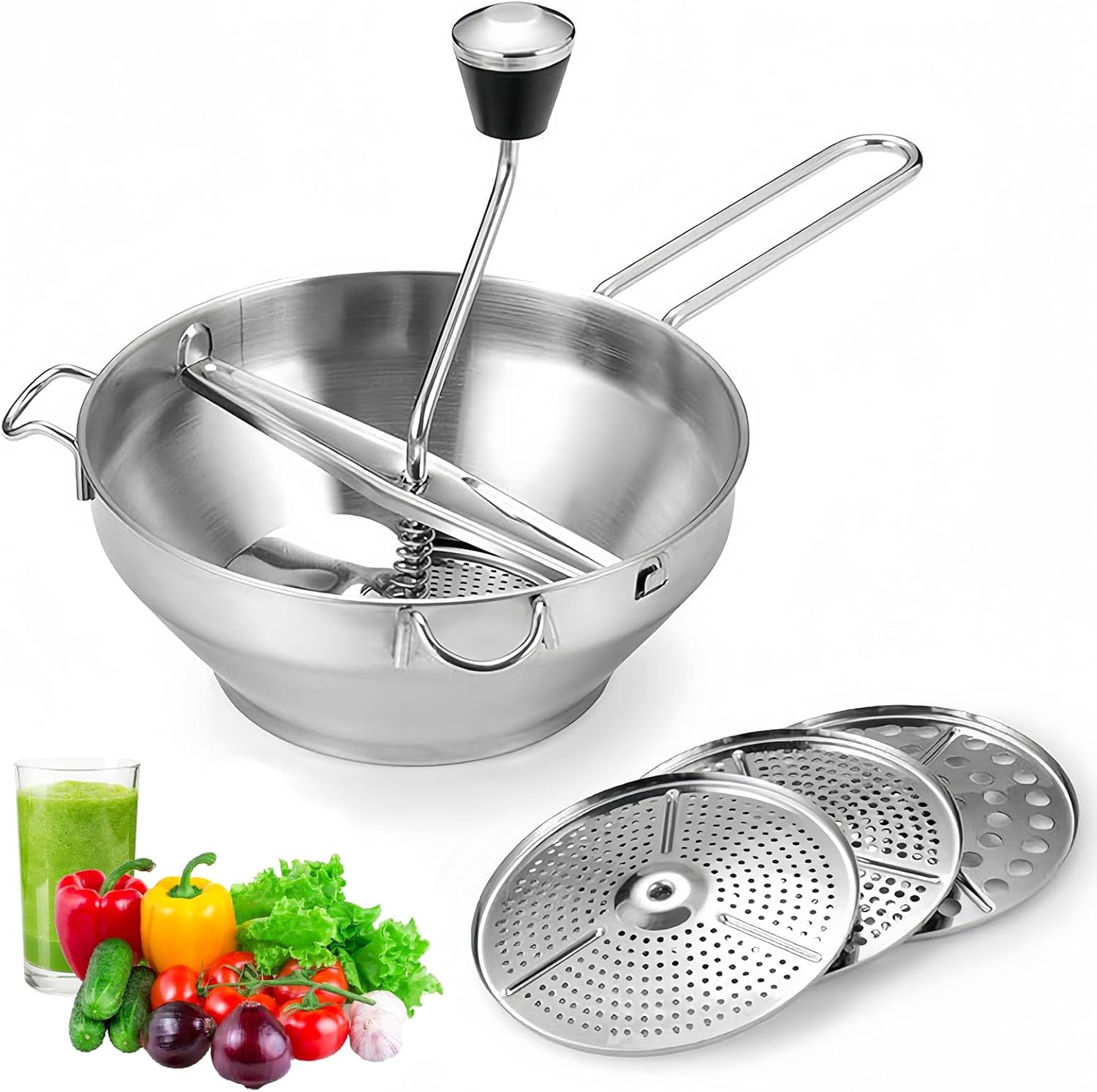 Moulin a Legumes Manuel avec 3 Couches de Tamis Vendos85 - Mathon