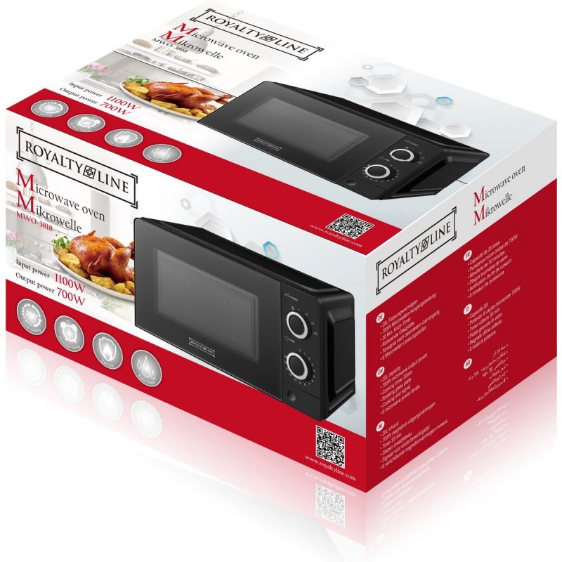 Micro-ondes 20L 700W Noir Royalty Line RLMWO3818-BLK Royalty Line - Mathon - 2