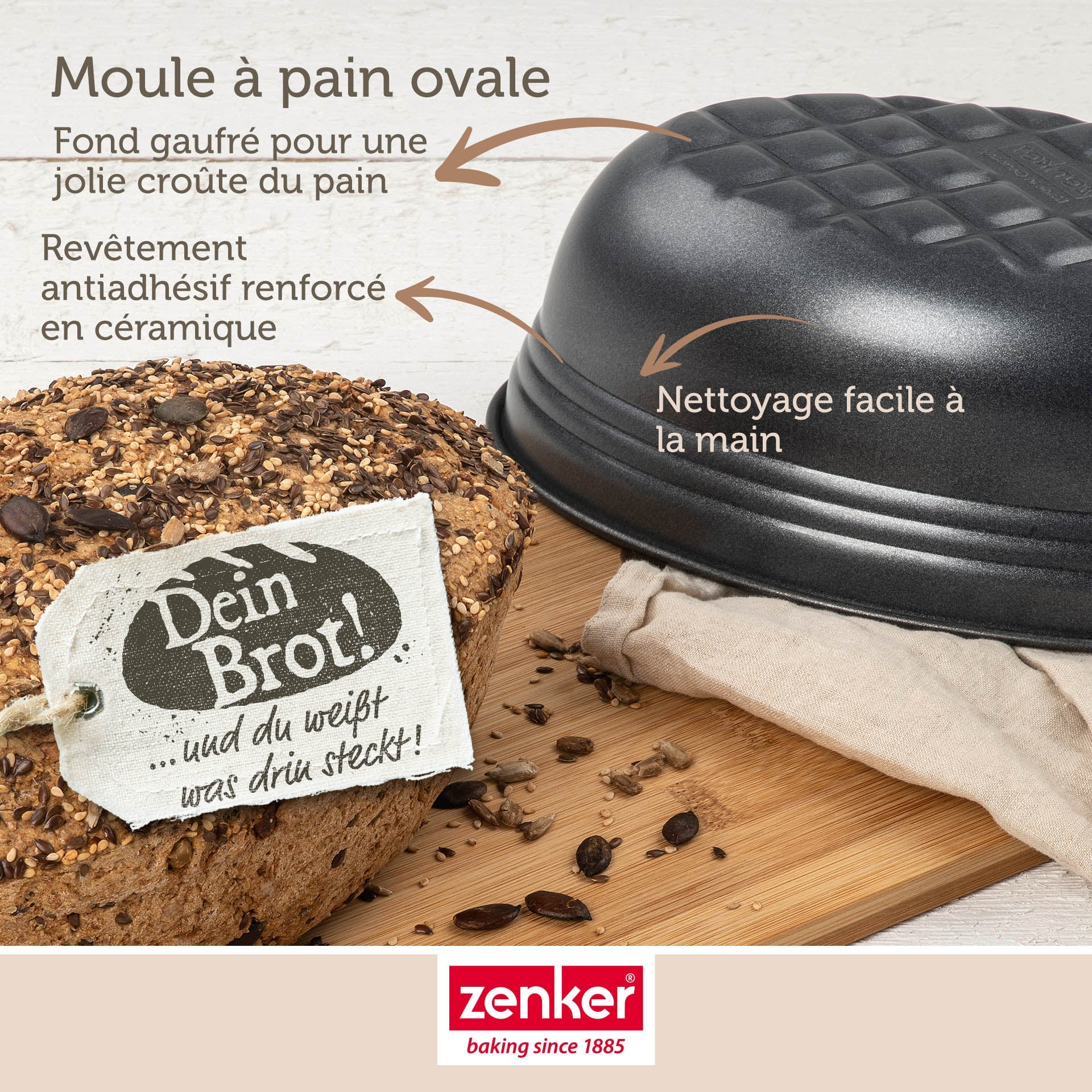 Ensemble de 2 Moules à pain ovale 26 x 16 cm Zenker Black Metallic Zenker - Mathon - 4