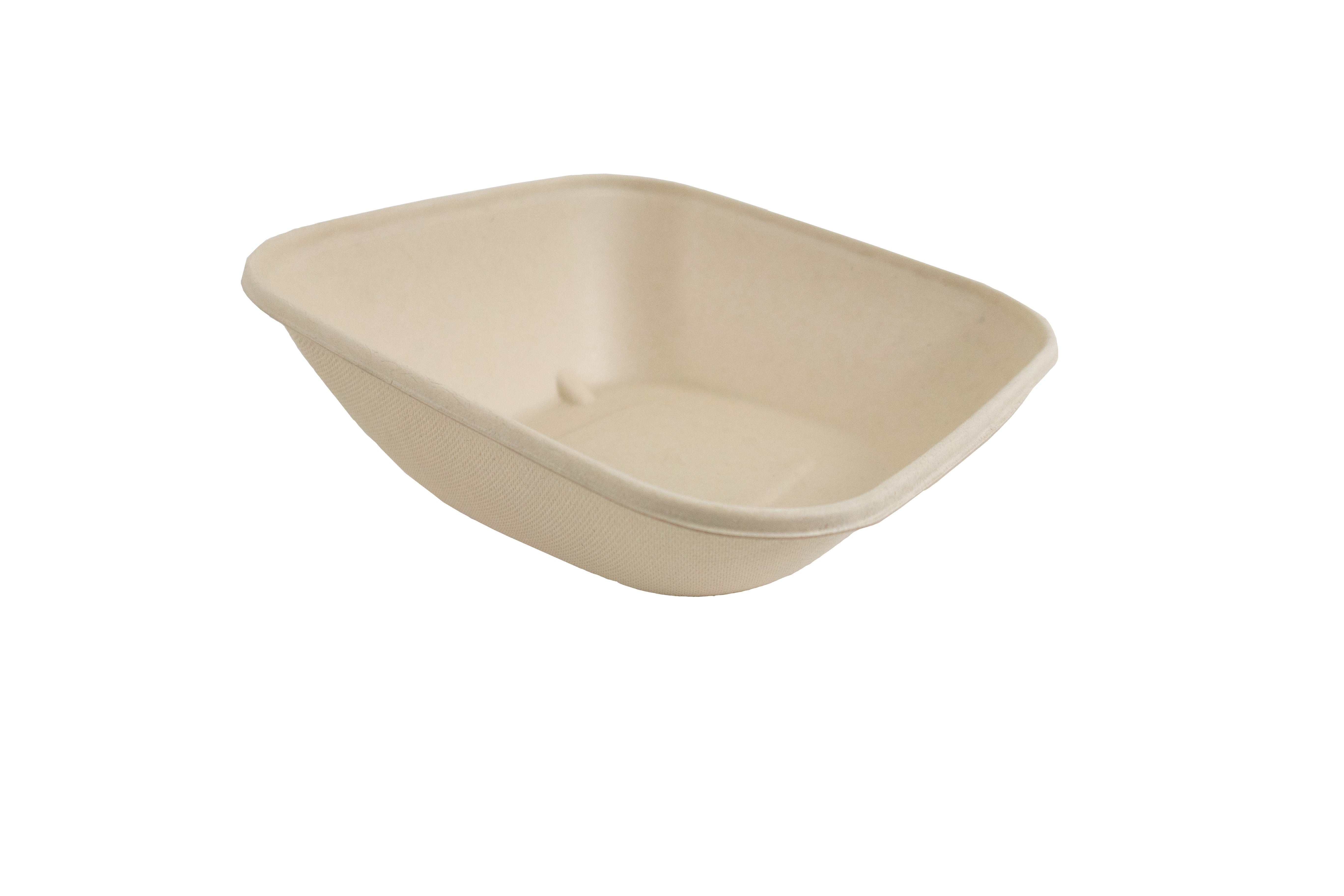 Bol scellable pulpe biseauté brun laminé PLA 900 ml 18,3 x 18,3 x 7 cm - 50 unités FirstPack - Mathon