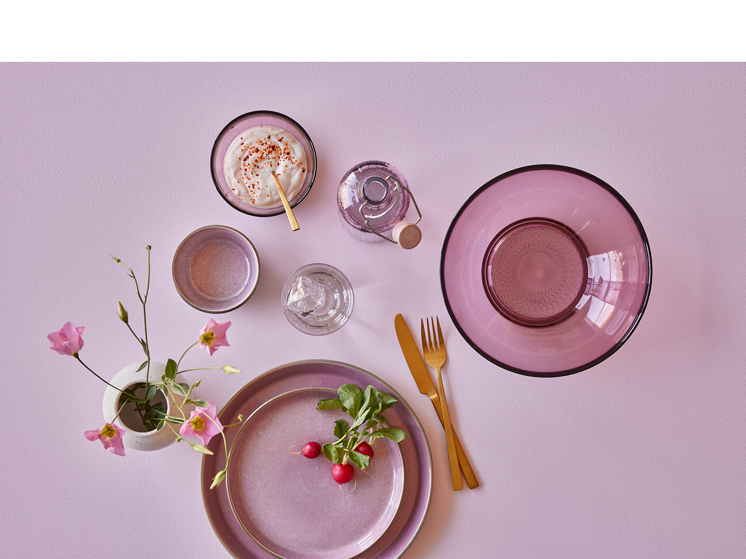 Bol KUSINTHA 12cm verre coloré Rose Bitz - Mathon - 3