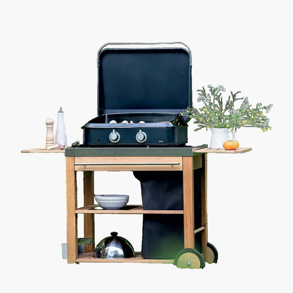 Plancha gaz Eno 65 Enosign acier blue navy 2 brûleurs 56 x 40 ENO - Mathon - 1