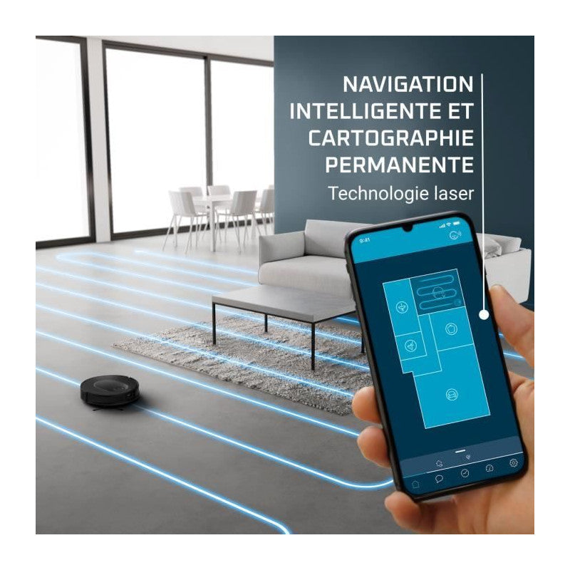 X-plorer Serie 65 Robot Aspirateur Laveur, Technologie Laser, Nettoyage Méthodique, Design Ultra Fin Rr8l65wh Rowenta - Mathon - 4