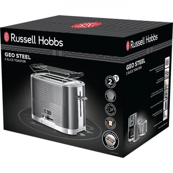 Grille Pain - Toaster Electrique  - Russell Hobbs - Geo Steel - Métal Russell Hobbs - Mathon - 4