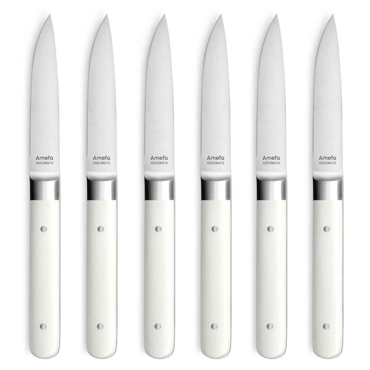 Fusion Blanc - Coffret 6 couteaux steak Amefa - Mathon - 1