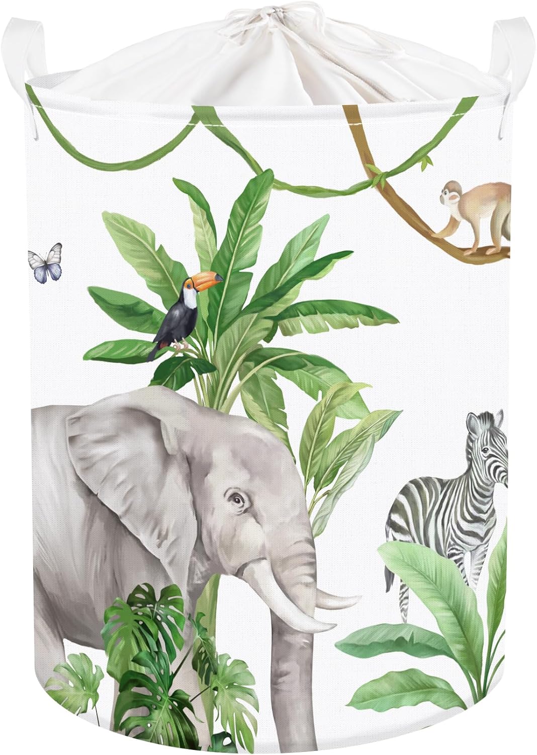 Panier à linge Girafe rond 36×45 cm Vendos85 - Mathon