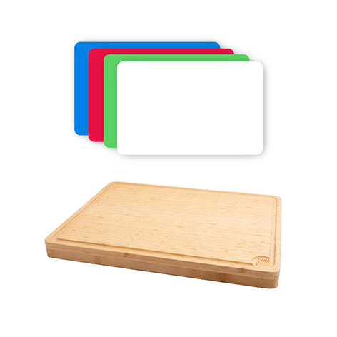 Planche à découper en bambou avec 4 inserts 40 × 30 cm Point Virgule - Mathon - 2