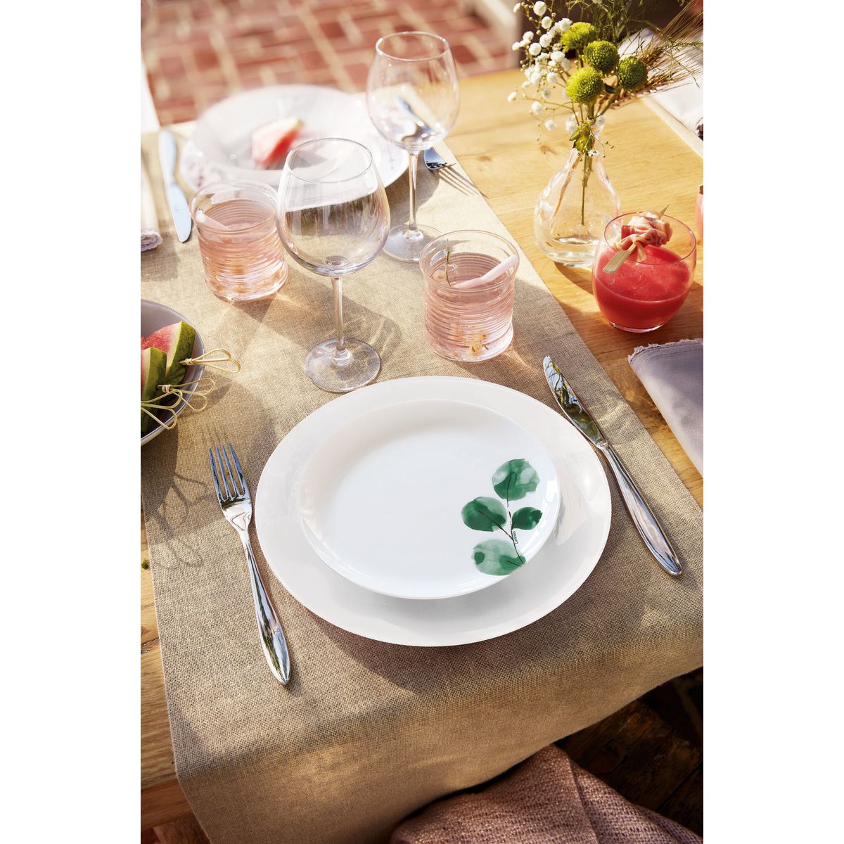 Service de table 25 pièces, avec verres à eau 31 cl et carafe 0,75 cl - Eucalyptus- Luminarc Luminarc - Mathon - 3