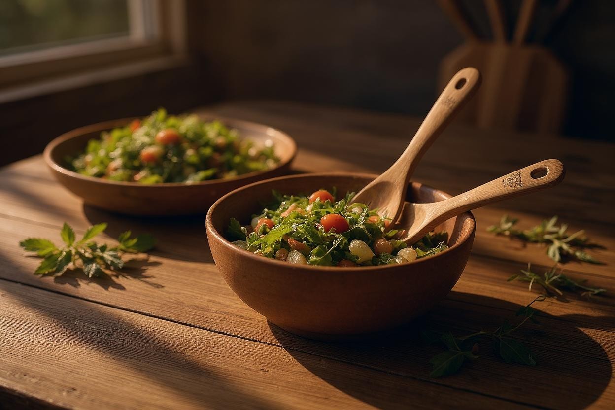 Couverts à salade en bois d