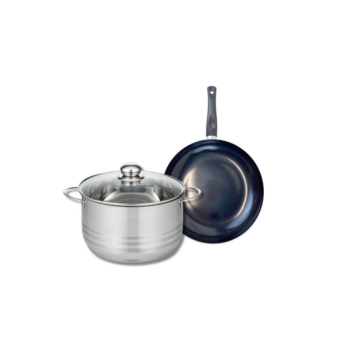 Ensemble de 1 Poêle de cuisson 24 cm et 1 faitout 24 cm  Prima Brillant Elo - Mathon - 1