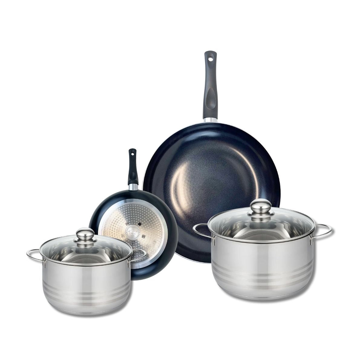 Ensemble de 2 Poêles de cuisson 20 et 32 cm et 2 faitouts 20 et 24 cm  Prima Brillant Elo - Mathon - 1